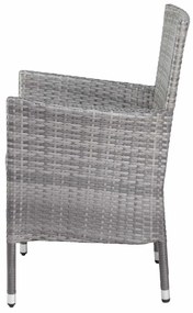 Casaria® Rattan fotel 2 db - szürke/antracit párnák