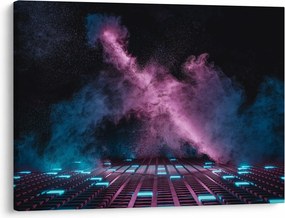 Kép - Rózsaszín-kék füst (70x50 cm)