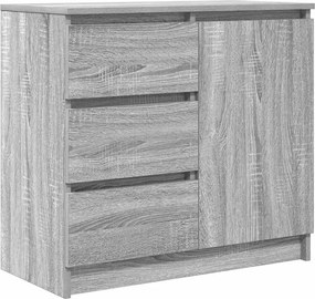 vidaXL szürke sonoma szerelt fa tálalószekrény fiókos 71x35x65 cm