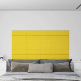 12 db sárga szövet fali panel 90x15 cm 1,62 m²