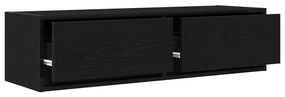 TV Szekrény Fekete Tölgy 100x31x25,5 cm Szerelt Fa