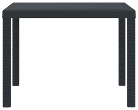 vidaXL Kerti Asztal Antracit 100 x 100 x 73 cm polirattan