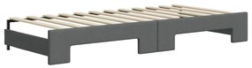 sötétszürke kihúzható szövet heverő matracokkal 100 x 200 cm