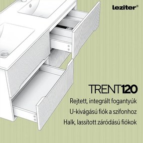 Trent Fürdőszobabútor 120 cm kerámia mosdóval tükörrel 60x120 cm sunset tölgy