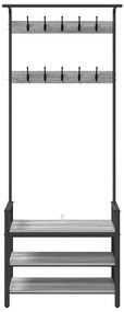 Kabáthorog polcokkal Szürke sonoma 75 x 34 x 184 cm Faanyag