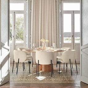 Kerek étkezőasztal kőrisfa dekorral ø 157 cm Cep – Teulat