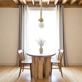 Brilagi - Csillár zsinóron KOS 1xE27/60W/230V bükkfa