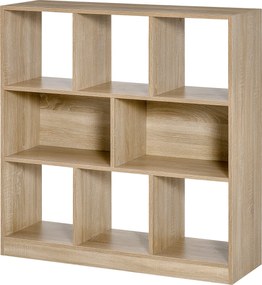 HOMCOM 3-Szintes Könyvespolc Tárolópolc Iroda Kialakításához Tölgy 97.5 x 30 x 100 cm | Aosom
