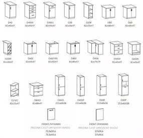 Provance G50K felső konyhai tároló szekrény Sosna Andersen N