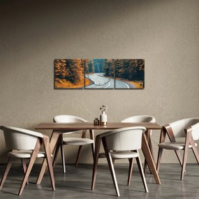 Kép - Kanyargós út (órával) (90x30 cm)