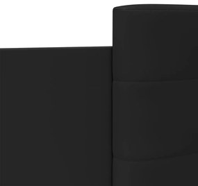 fekete ágykeret fejtámlával és LED-világítással 100 x 200 cm