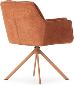 Terrakotta színű kárpitozott étkezőfotel szett 2 db-os Keiko – Marckeric