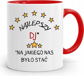 Dja Zene Bögre Piros Legjobb Dj Ajándék fényképes nyomtatással