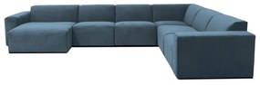 Kék kordbársony sarokkanapé (bal oldali) Sting – Scandic