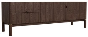 Sötétbarna TV-állvány tölgyfa dekorral 160x55 cm Arun – Unique Furniture