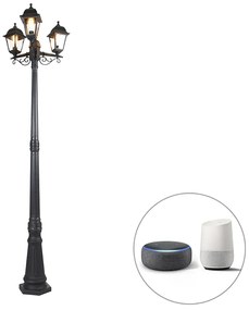 Okos lámpa fekete 3-lámpás IP44 Wi-Fi ST64-vel - Capital