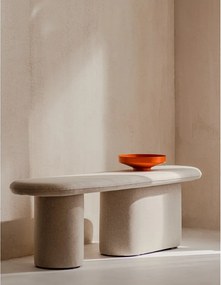 Bézs gyapjú párnázott pad Rull – noo.ma