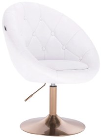 HC8516N Fehér modern műbőr szék arany lábbal