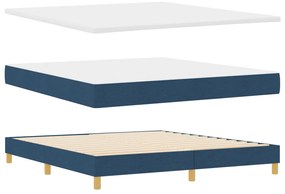 Boxspring Ágy Matrac nélkül - Kék, 180x200 cm, Szövet