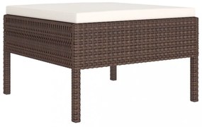 vidaXL 8 részes barna polyrattan kerti bútorszett párnákkal