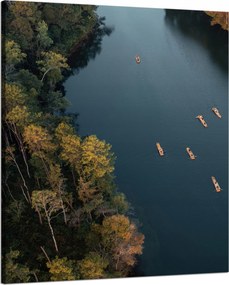 Vászonkép Kajak-kenu Erdő Folyó Természet 80x100 cm