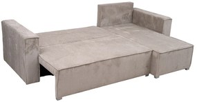 AKCIÓ Világosbézs sarokkanapé SMART COSARO, kétoldalas + 2 párna INGYEN II. osztály