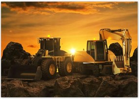 Poszterek 100x70 Kotrógép naplemente