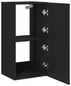 fekete falra szerelhető TV-szekrény LED-del 40,5 x 35 x 80 cm