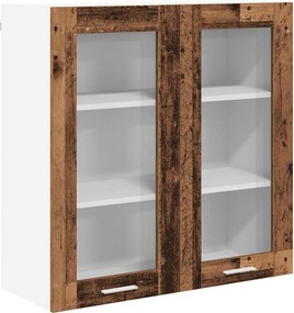 vidaXL Függő szekrény tárolóval Öreg fa 80 x 31 x 80 cm Faanyag