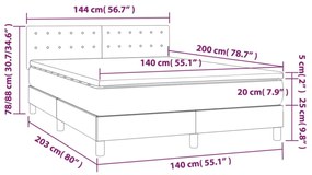 cappuccino színű műbőr rugós ágy matraccal és LED-del 140x200cm