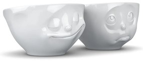 2 db fehér 'boldog' porcelán tálka, 200 ml - 58products