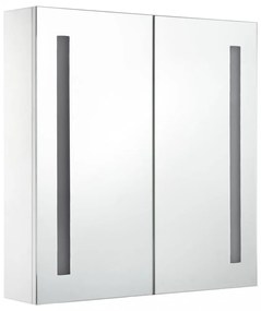 tükrös fürdőszobaszekrény LED világítással 62 x 14 x 62 cm