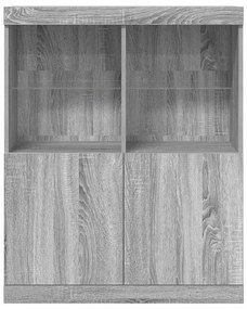 szürke sonoma színű szerelt fa tálalószekrény 81x37x100 cm