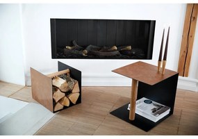 Fekete-natúr színű dekoratív fém-öko bőr tárolódoboz 32x38x31 cm Bull – LIND DNA