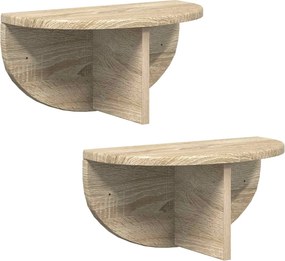 vidaXL Falpolc 2 pcs Sonoma tölgy 38 x 19 x 19 cm Faanyag