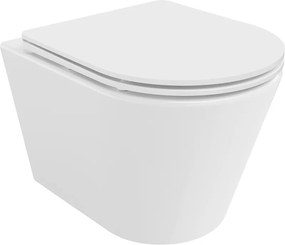Mexen Rico Rimless WC csésze lassú leereszkedésű slim, duroplaszt, fényes fehér - 30720300