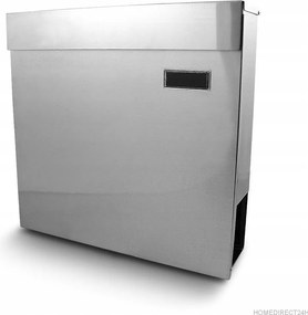 Fém postaláda és újságtartó ezüst postaláda újságtartóval