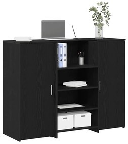 recepciós pult fekete tölgyszínű 135x50x103,5 cm szerelt fa