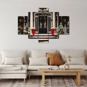 Kép - Karácsonyi díszítésű ház (150x105 cm)
