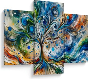 Kép – Színes energikus fa (90x60 cm)