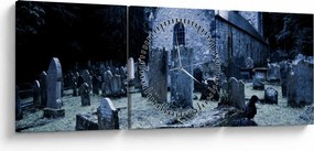 Kép - sötét éjszaka (órával) (90x30 cm)