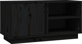 vidaXL fekete tömör fenyőfa TV-szekrény 80 x 35 x 40,5 cm
