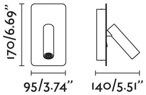 FARO 62118 - LED Fali spotlámpa SUAU LED/3W/230V fekete
