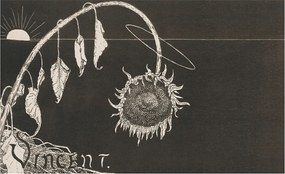 Modern fotótapéta Flizelina a falra Nosztalgikus napraforgó 416x254