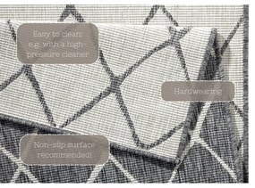 Malaga szürke-krémszínű kültéri szőnyeg, 80 x 250 cm - NORTHRUGS