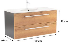 Vario Clam 100 alsó szekrény mosdóval