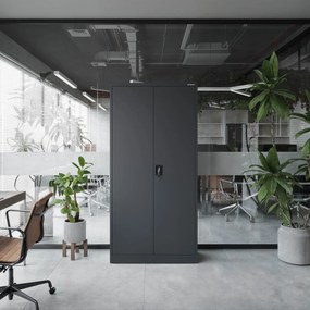 Fém iratszekrény JAN, 900 x 1850 x 400 mm, antracit