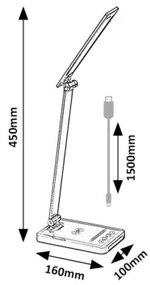 Rabalux 74213 - LED Dimmelhető asztali lámpa TRAZE LED/5W/5V