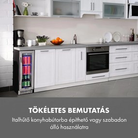 Klarstein Beerlager 56, italhűtőszekrény, 56 liter, 20 palack, G energiahatékonysági osztály, rozsdamentes acél, fekete