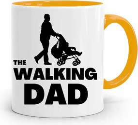 Sárga Apák Napi Bögre Apáknak The Walking Dad fényképes nyomtatással